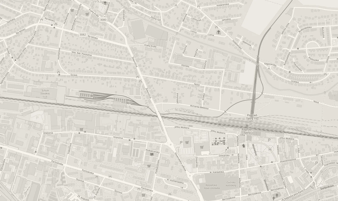 Mapa okolia kliniky DENTAKRA, Jabloňová 4909/2, Poprad